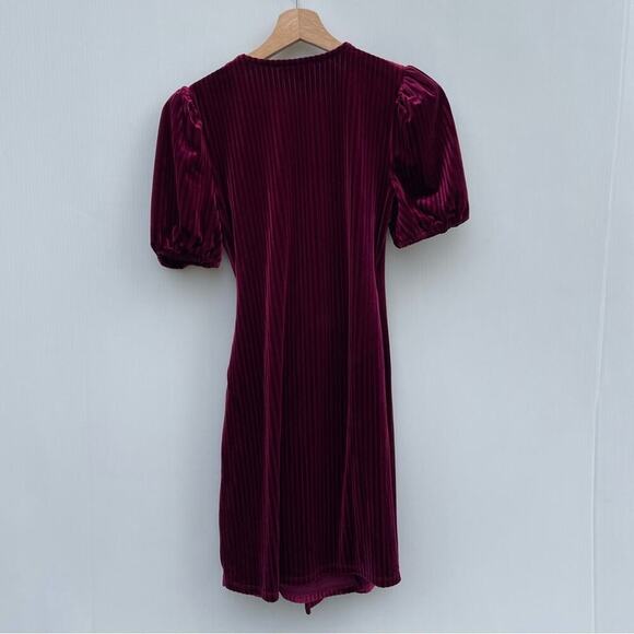 Privacy Please Astro ribbed velvet wrap dress size xs mini dress short sleeve - Picture 7 of 8